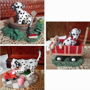 👉*VINTAGE* HAMILTON SEEING SPOTS SERIES ~ 3 DALMATIAN FIGURINES~ 1996 ~6 PIECES
